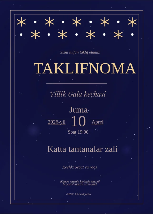 O'rmon rasmiy taklifnomasi