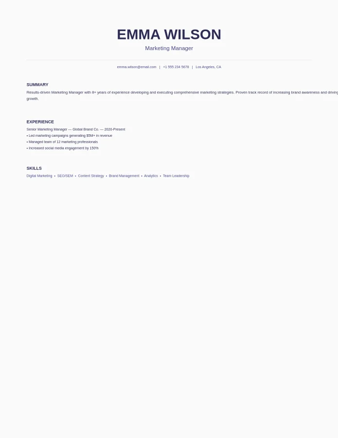 Elegant Minimalist Resume