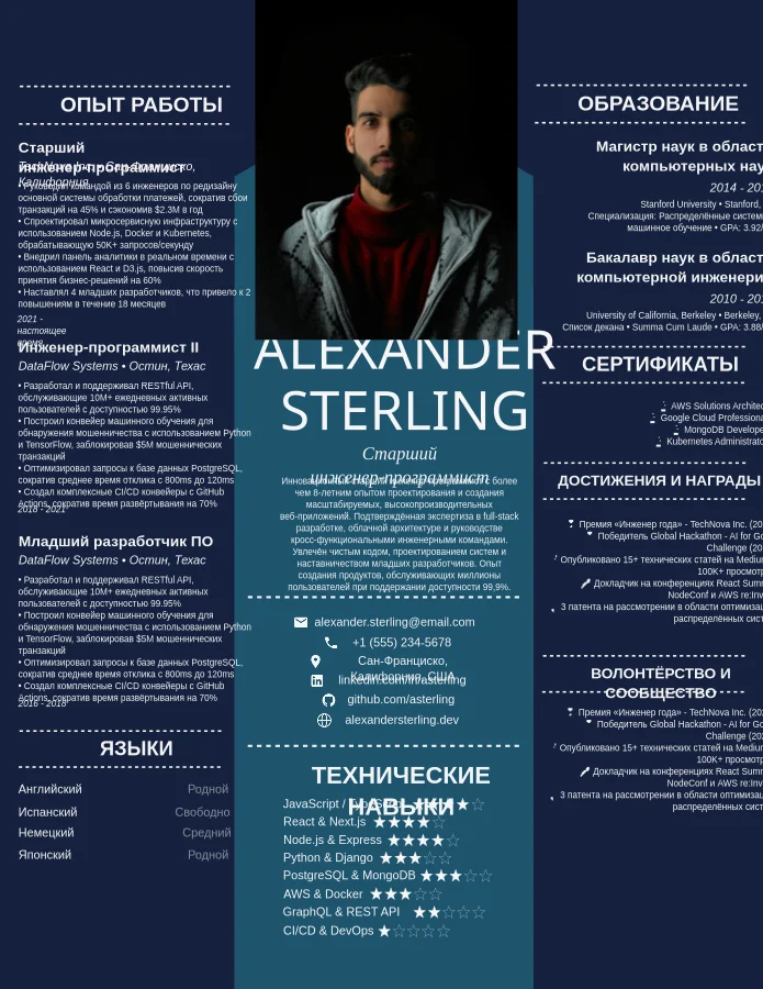 Резюме Slate с контуром