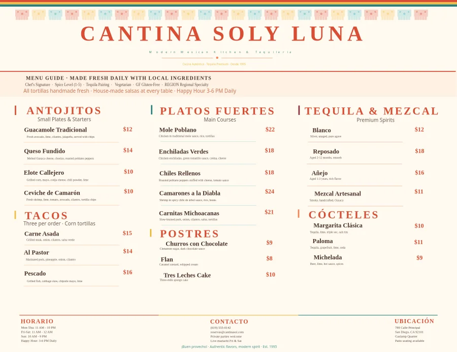 Mexické menu Cantina Sol y Luna (na šířku)