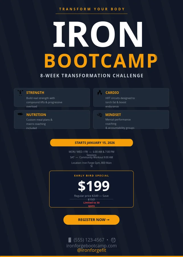Iron Bootcamp — Fitnes Flaýeri