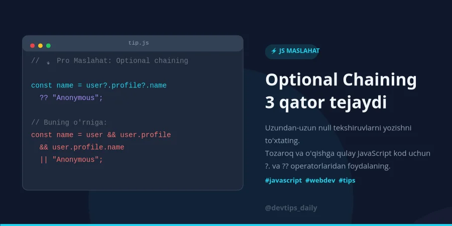 JavaScript Pro Maslahati — Twitter Card