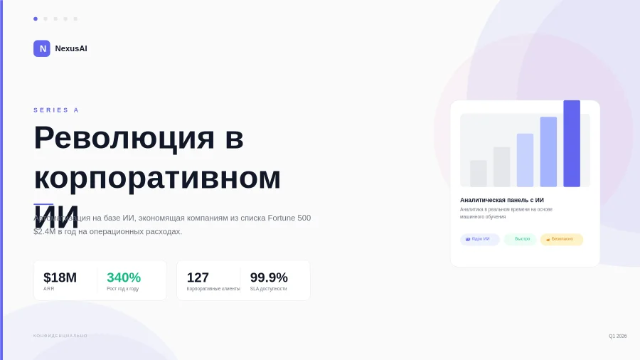 Презентация технологического стартапа – Series A