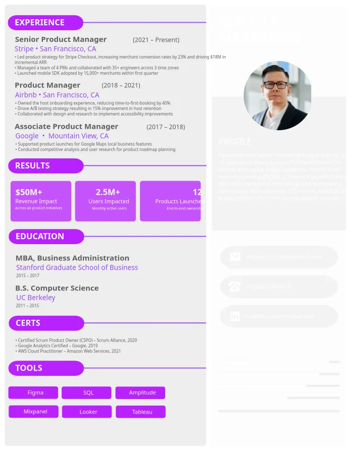 Executive Resume – Modern Professional