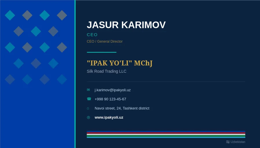 Uzbek National Style Business Card