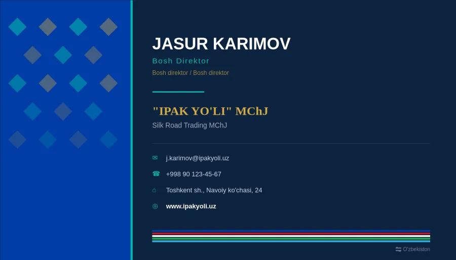 O'zbek milliy vizit kartasi