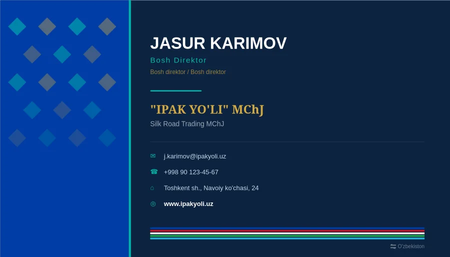 O'zbek milliy vizit kartasi