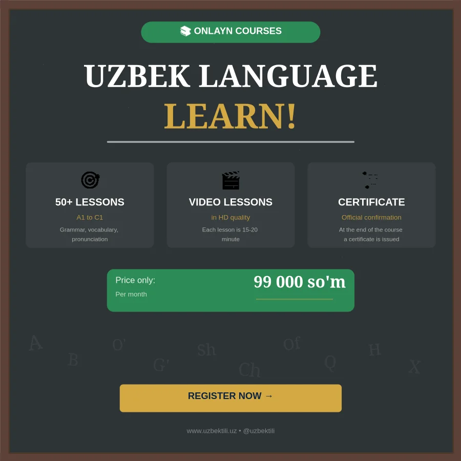 Uzbek Language Education Course Ad
