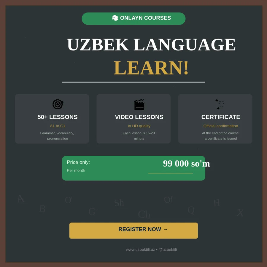 Özbek dil bilim kursy mahabaty