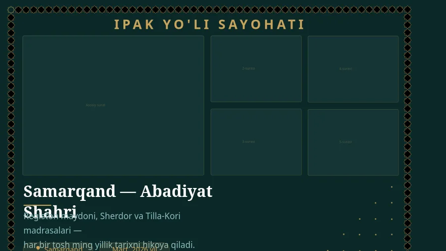 Ipak Yo'li Sayohat YouTube Tasviri