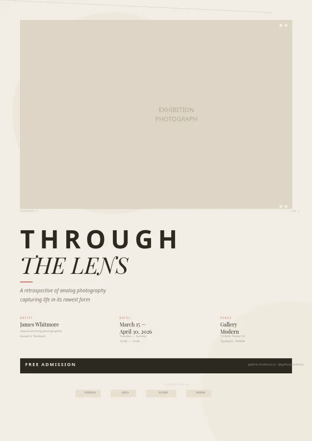 Vintage Film Photography Exhibition Poster