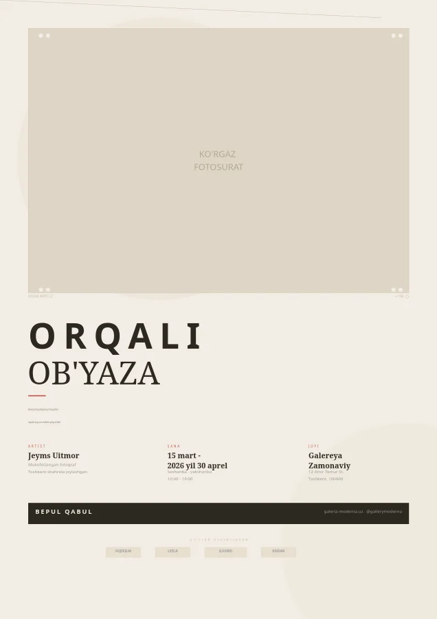 Vintage Film Fotografiya Ko'rgazmasi Posteri