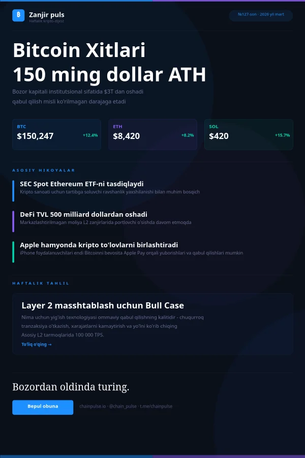 Kripto va Web3 Haftalik Newsletter