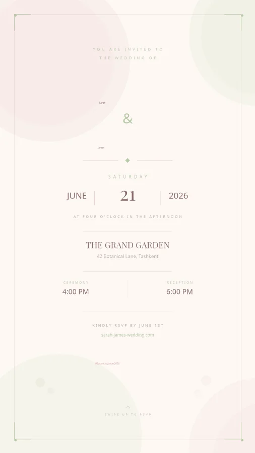 Floral Wedding Invitation Instagram Story
