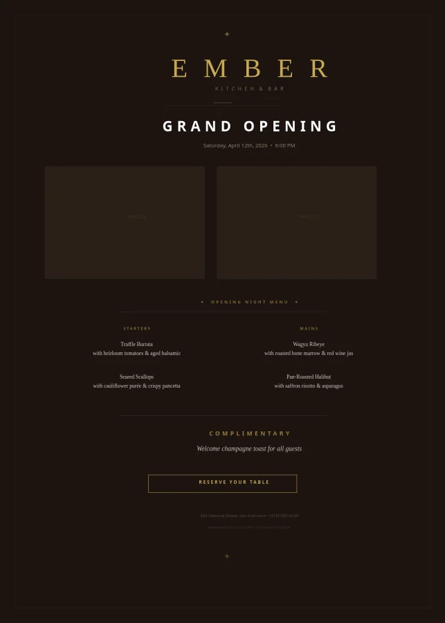 Restaurant Grand Opening Flyer