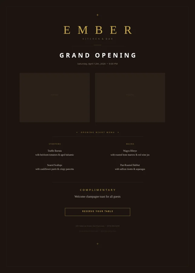 Restaurant Grand Opening Flyer