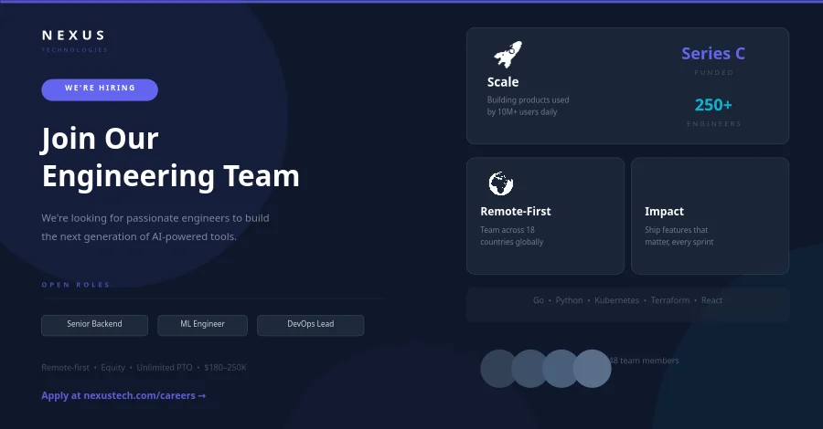 Tech Company Hiring Post