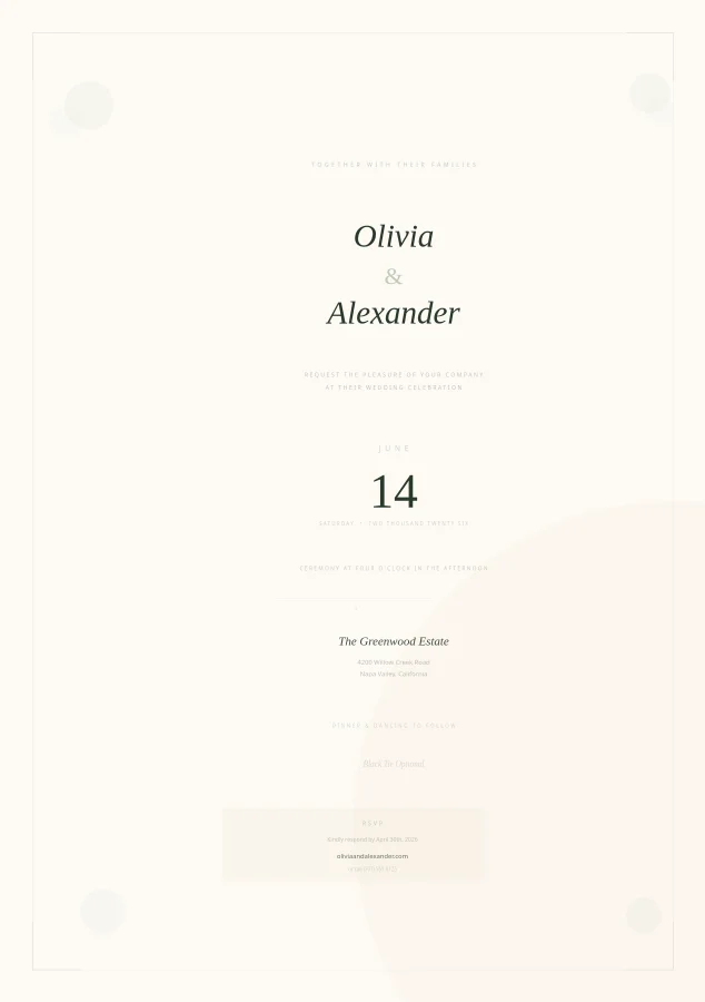 Elegant Botanical Wedding Invitation