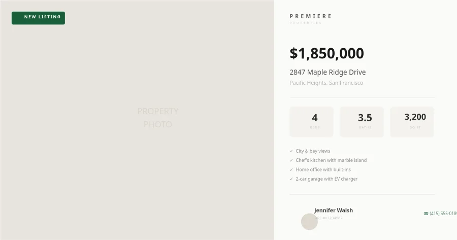 Modern Real Estate Property Listing