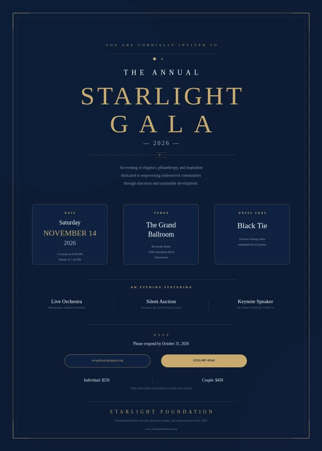 Charity Gala Invitation