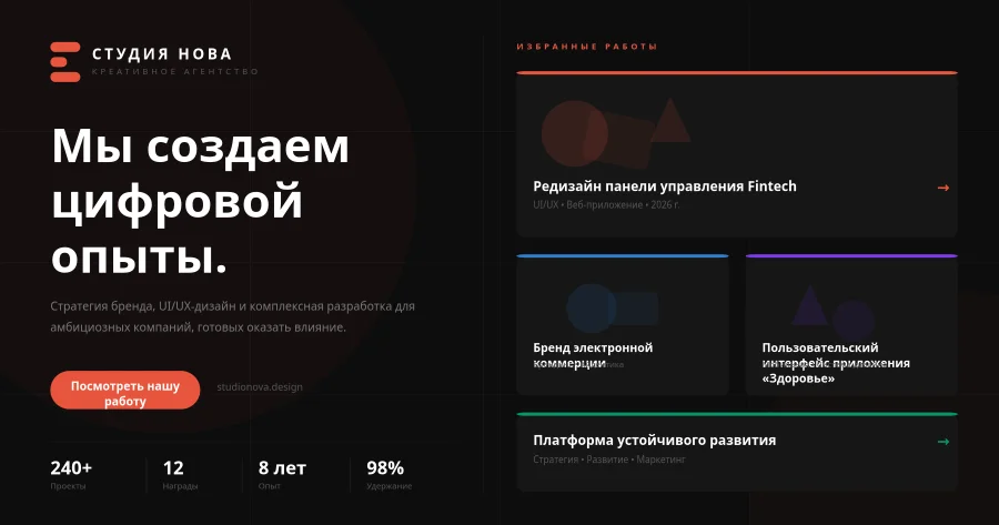 Пост-портфолио креативного агентства