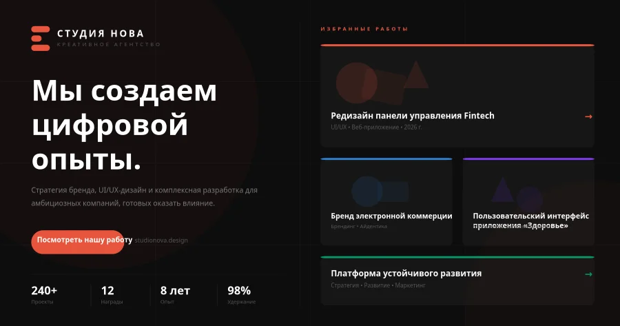 Пост-портфолио креативного агентства