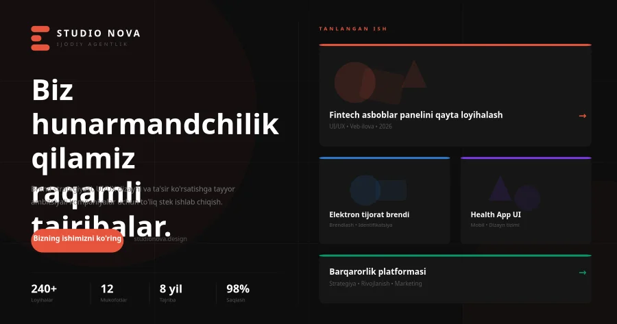 Kreativ agentlik portfolio posti