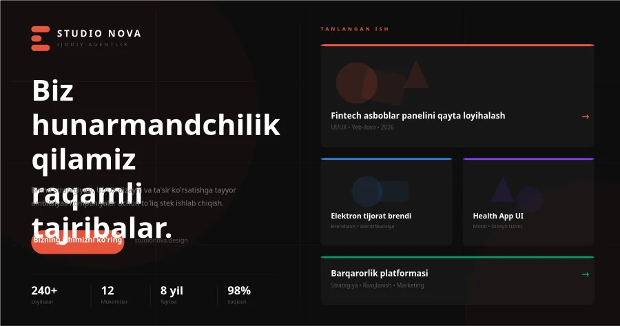 Kreativ agentlik portfolio posti