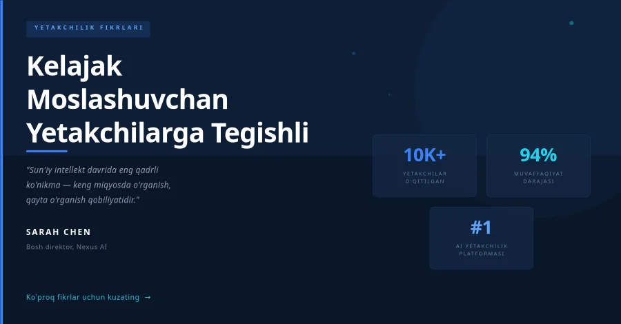 Yetakchilik fikrlari LinkedIn posti