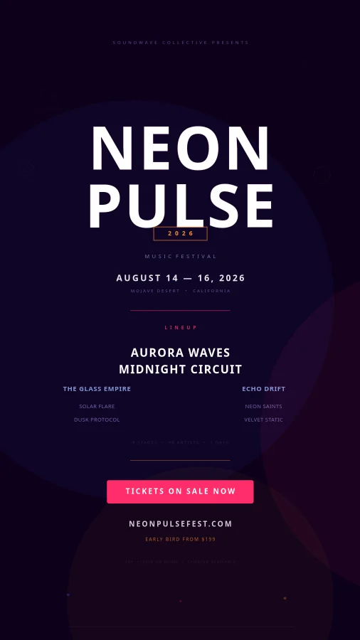 Neon Pulse Music Festival Poster