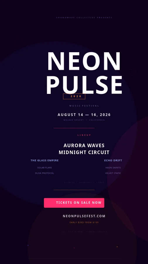 Neon Pulse Music Festival Poster