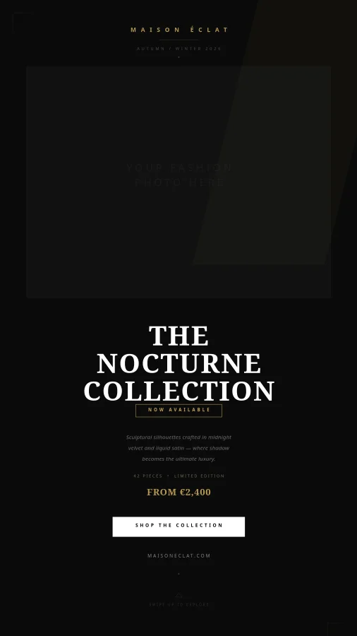 Haute Couture Fashion Drop Story