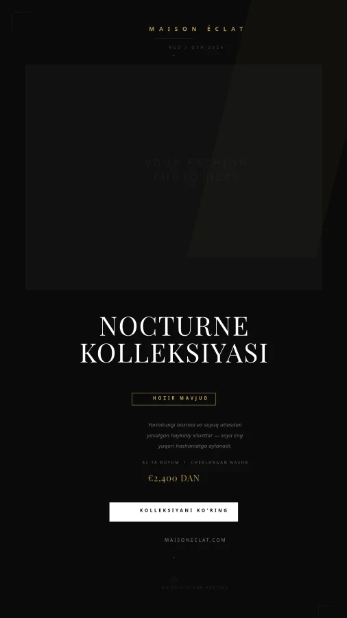Haute Couture moda kolleksiyasi storis