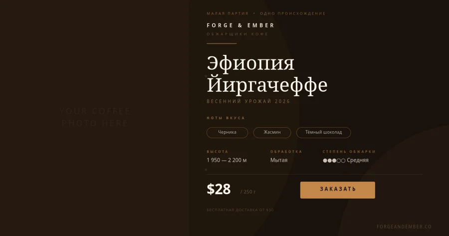 Промо-пост ремесленной обжарки кофе