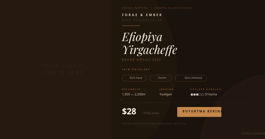 Artisan kofe qovuruvchilar reklama posti