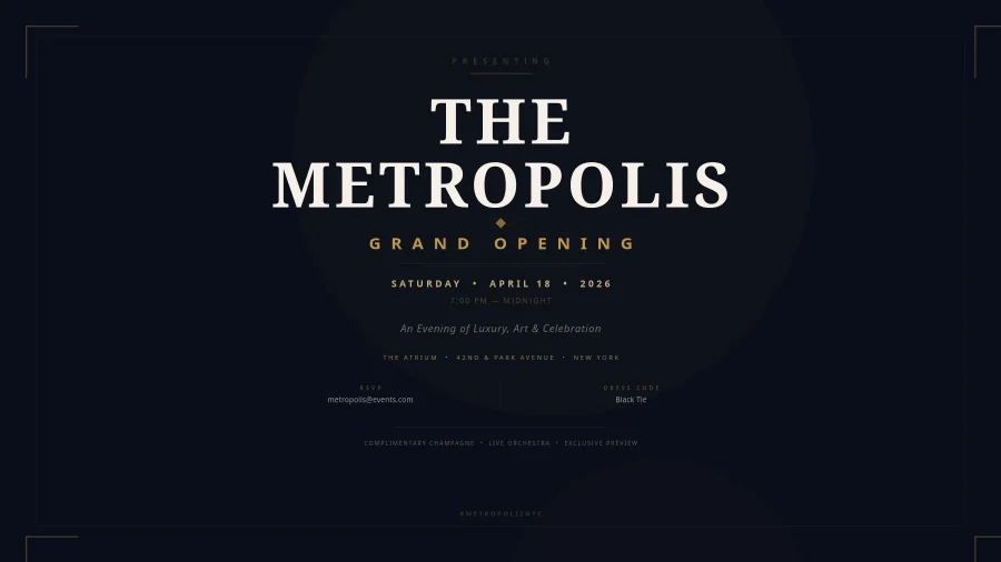 Metropolis Grand Opening Poster