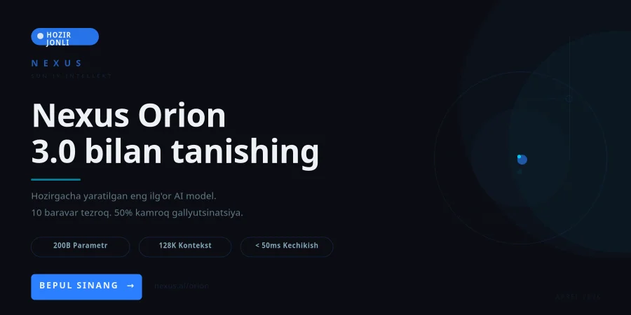 Nexus AI mahsulot chiqarish tviti