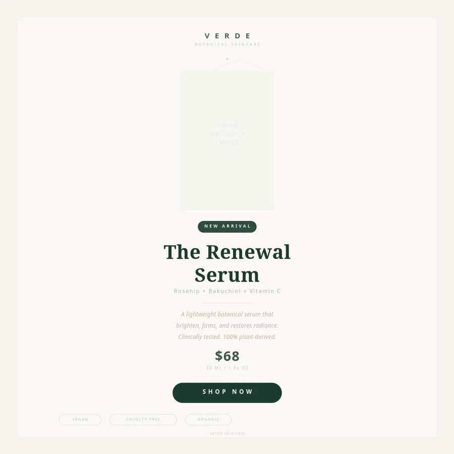 Botanical Product Launch Post