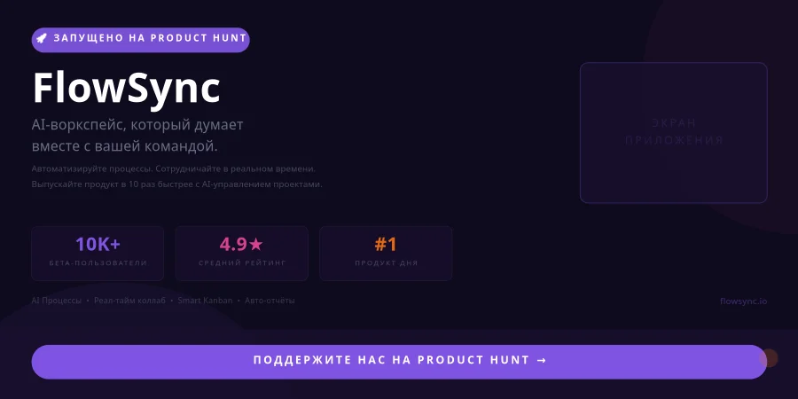 Твит запуска SaaS на Product Hunt