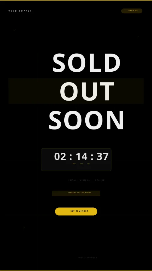 Streetwear Drop Countdown Story