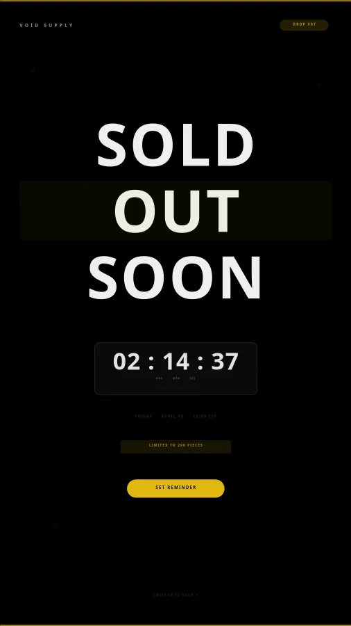 Streetwear Drop Countdown Story