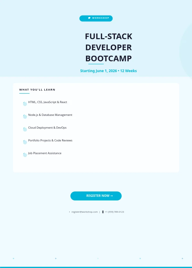Ocean Coding Bootcamp — Flyer