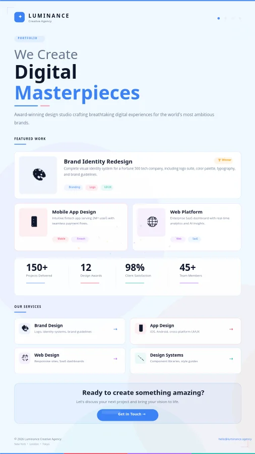 Luminance Ijodiy Agentlik — Portfolio Poster