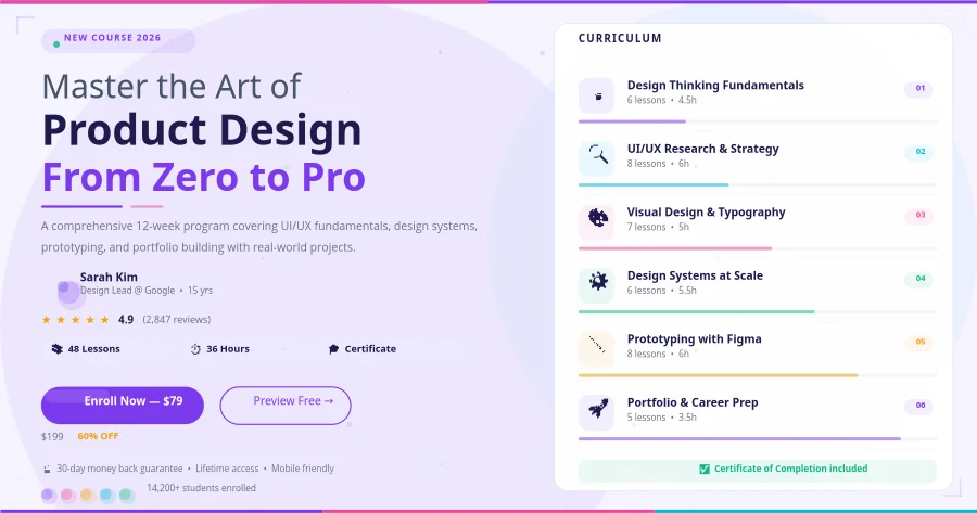 MasterClass Product Design — Facebook Post