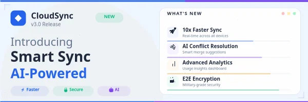 CloudSync v3.0 Yangilanish — Email Header