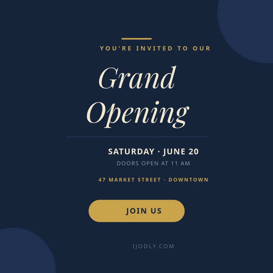 GRAND OPENING — Invitation
