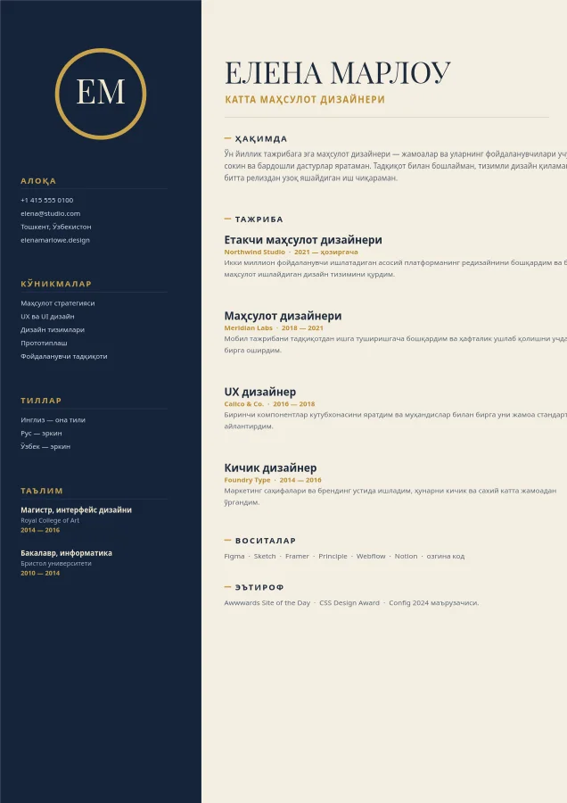 ПРОФЕССИОНАЛ РЕЗЮМЕ — Икки Устунли CV