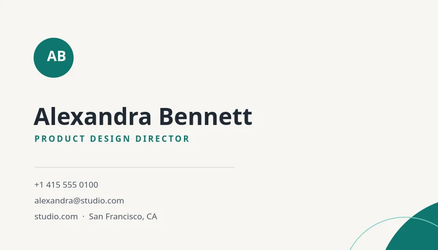 BUSINESS CARD — Modern Teal