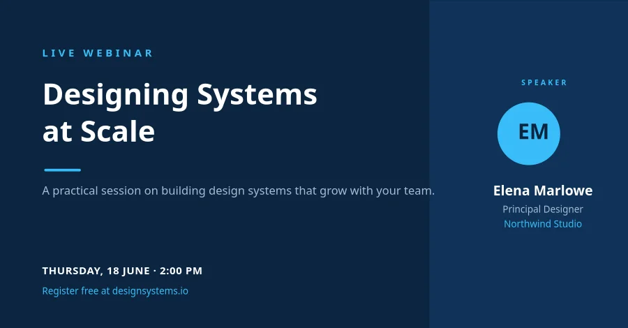 WEBINAR ANNOUNCEMENT — Deep Blue & Cyan
