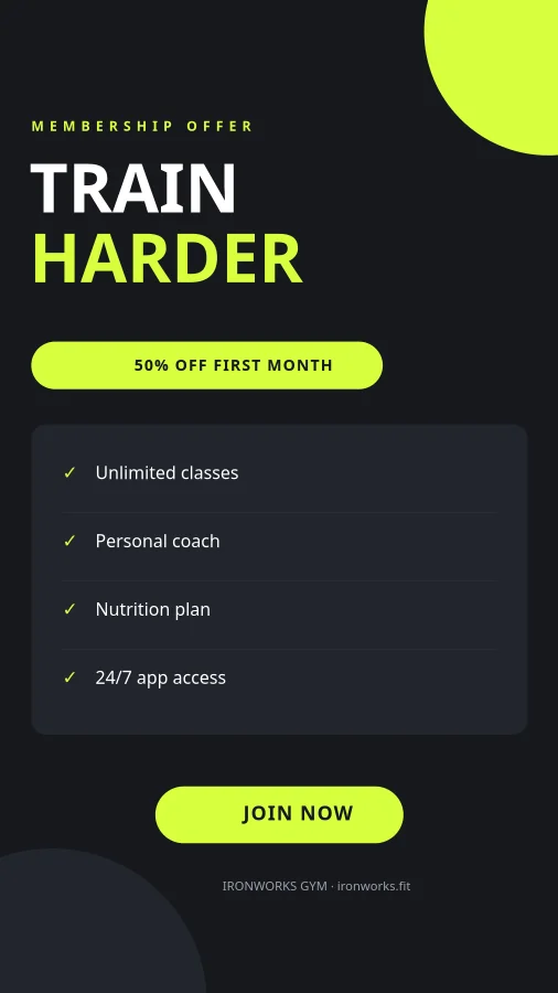 FITNESS PROMO — Charcoal & Volt
